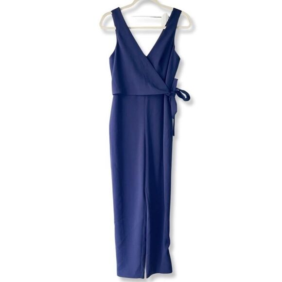 EUC Club Monaco Navy Wrap Tank Jumpsuit - Size 0 (ankle or petite) - Picture 8 of 13